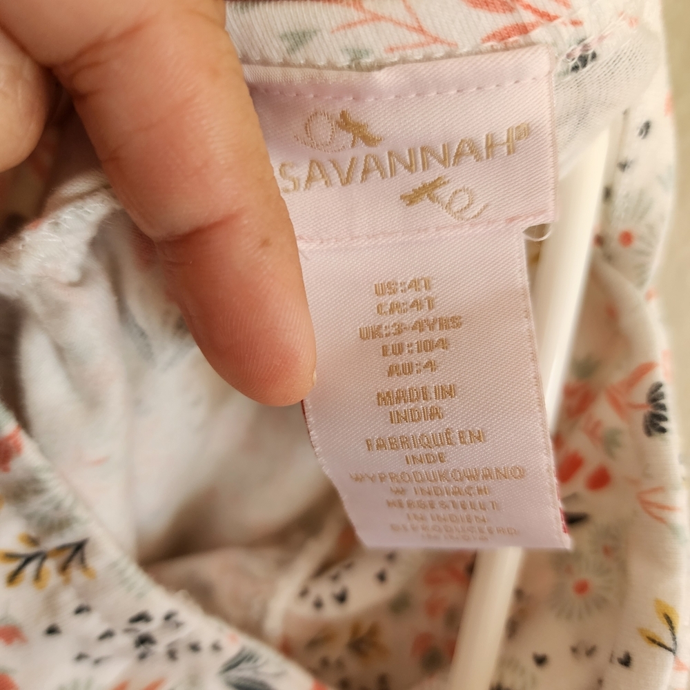 Savannah Floral Dress with Pink and Cream Tones - Picture 8 of 8
